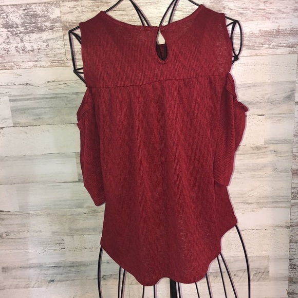 Lucky Brand red open shoulder shirt formal or everyday shirt size XS​​​​ - Picture 11 of 11